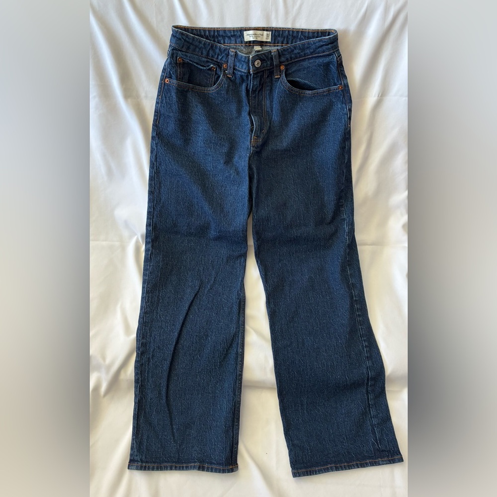 Abercrombie & Fitch 90s Relaxed Jeans High Rise 30/10 S Curve Love Dark Wash